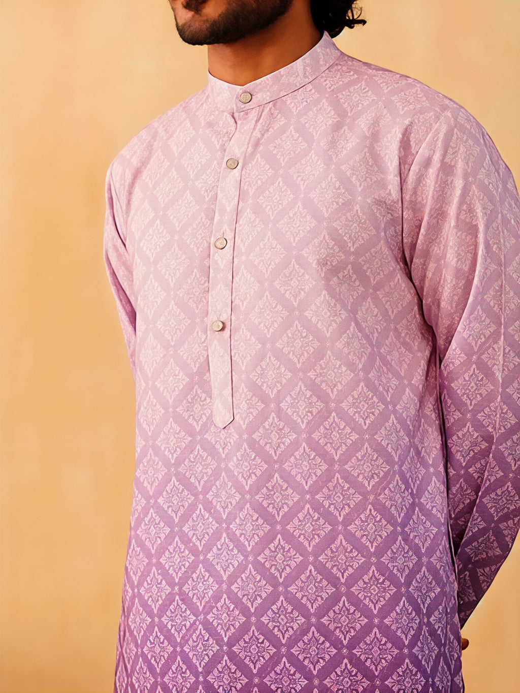 Premium Lavender Printed Kurta for Men | Elegant Festive & Wedding WearPremium Lavender Printed Kurta for Men | Elegant Festive & Wedding Wea