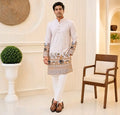 Premium Men’s White Printed Kurta with Matching Pajama – Ethnic Festive Wear