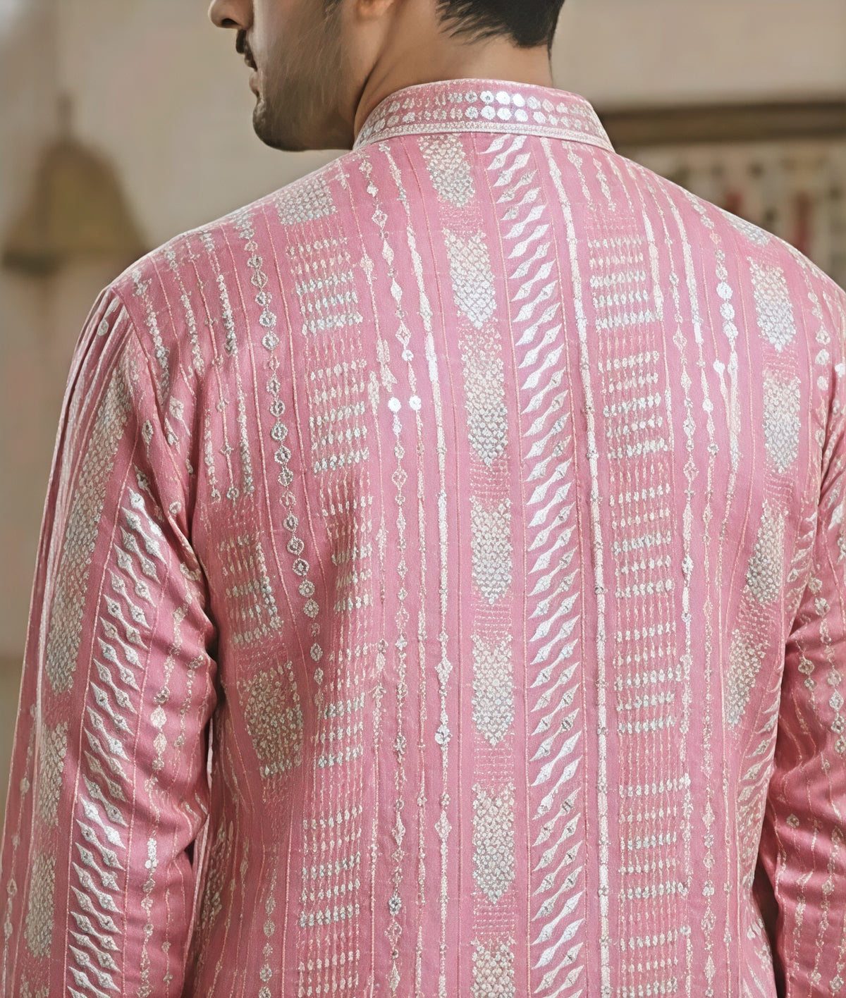 Men’s Premium Embroidered Jacquard Kurta – Traditional